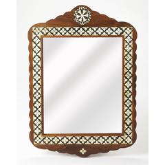 Gabby Wood & Bone Inlay Wall Mirrored, Medium Brown