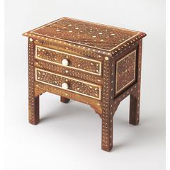 Chevrier Wood & Bone Inlay Accent Chest, Medium Brown