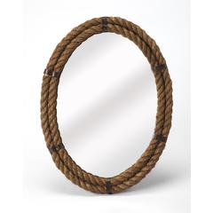 Darby Oval Rope Wall Mirrored, Light Brown