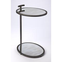 Ciro Metal & Mirrored Side Table, Black