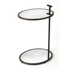 Ciro Mirrored & Metal Side Table, Bronze