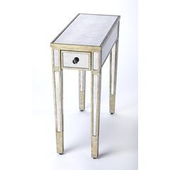 Katarina Mirrored Chairside Table, Silver