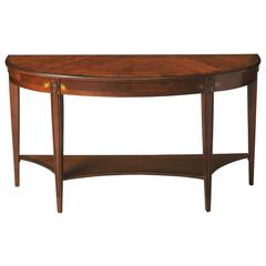 Astor Demilune Console Table, Medium Brown