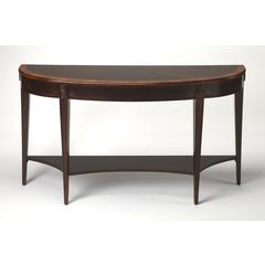 Astor Nouveau Demilune Console Table, Dark Brown
