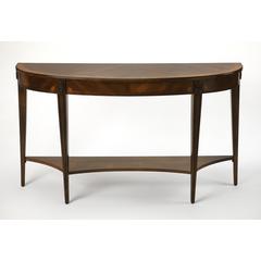 Astor Nutmeg Demilune Console Table, Dark Brown