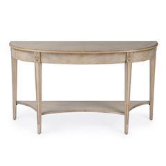 Astor 54"W Demilune Console Table, Tan/Beige