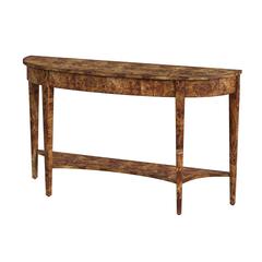 Astor 54"W Demilune Console Table, Light Brown