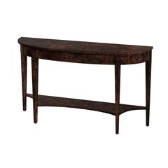 Astor 54"W Demilune Console Table, Dark Brown
