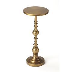 Elegant Gold Pedestal Side Table for Cocktails or Drinks - Modern Accent