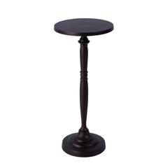 Landon Outdoor Round Metal Pedestal Side Table, Bronze