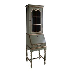 Newlark 20 in. W Rectangular Wood and Glass Secretary, Pastel Green