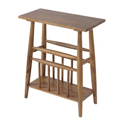 Bowen 20 in. W Rectangular Solid Wood Side Table with Magazine Holder, Natural