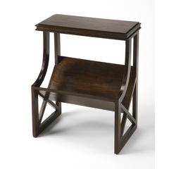 Pascal Wood Book Side Table, Dark Brown