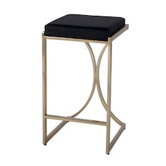 Natalya 25.5 in. Seat Height Square Upholstered and Metal Backless Counter Stool with Footrest