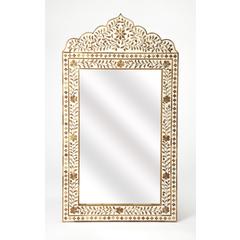 Teak and Bone Wall Mirror, Belen Kox