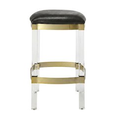 Leather Upholstered Counter Stool, Modern Contemporary Bar Kitchen Chair