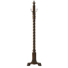 Traditional Wood Hall Tree Coat Rack Floor Stand with Hooks for Entryway, Cherry