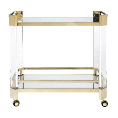Modern Serving Cart with Storage, Contemporary Bar Cart for Kitchen Use