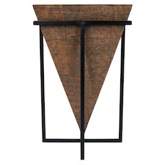 Triangular Wood Accent Table, Modern Contemporary Side Table for Living Room