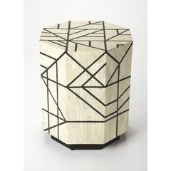 Greta Bone Inlay Side Table, Multi-Color