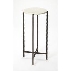Nigella Marble and Cross Legs Side Table, Multi-Color