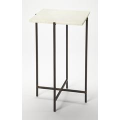 Nigella Square Marble & Metal Side Table, Multi-Color