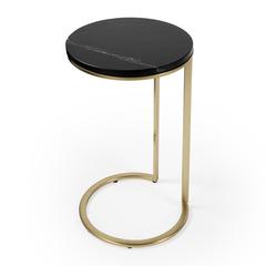 Shounderia Marble Side Table, Black