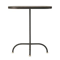 Geometric End Table, Industrial Oval Accent Side Table for Living Room