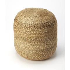 Noosa Jute 16"W Pouffe, Light Brown