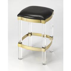 Glamourous Acrylic and Leather Counter Stool, Belen Kox