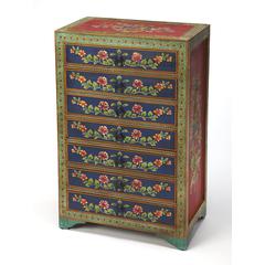 Zara Hand Painted Chest, Multi-Color