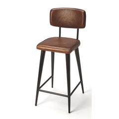 Saddle Leather 26" Counter Stool, Dark Brown