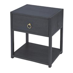 Navy Blue End Table – Small Wood Nightstand for Bedroom or Living Room