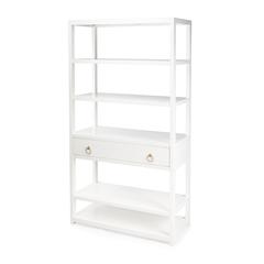 Lark 5 Tier 39"W Etagere Bookcase, White