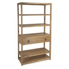 Lark 5 Tier 39"W Etagere Bookcase, Light Brown