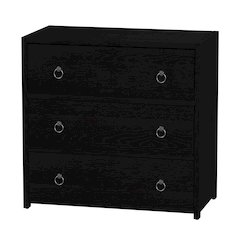 Lark 34 in. W Rectangular Wood 3 Drawer Dresser, Black