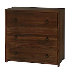 Lark 34 in. W Rectangular Wood 3 Drawer Dresser, Medium Brown