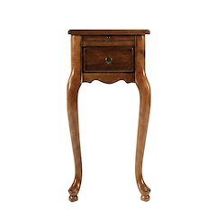 Chairside End Table with Drawer, Traditional Wood Side Table for Living Room