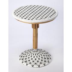 Tenor & Rattan Bistro Table, White