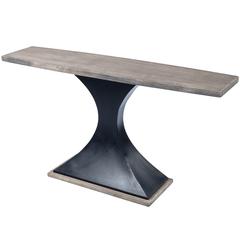 Lidiya Wood & Metal Console Table, Gray