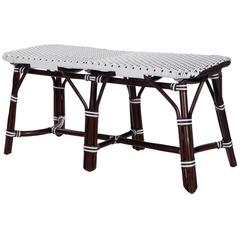 Marcella Rattan 42.5"W Bench, Dark Brown