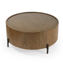 Tori Round Coffee Table, Medium Brown