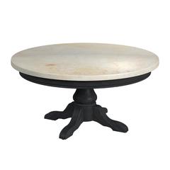 Danielle Marble Round Coffee Table, Black