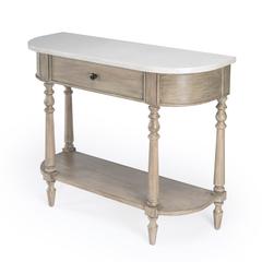 Danielle Marble 40" one- drawer Console Table, Tan/Beige