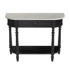 Danielle Marble 40" one- drawer Console Table, Black