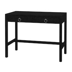 Lark 40 in. W Rectangular Wood 2 Drawer Writing Desk, Black