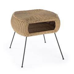 Coralitta Rattan End Table, Light Brown