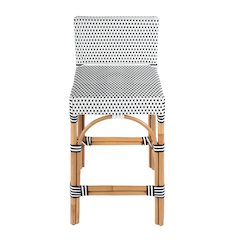 Serienna 24.5 in. Seat Height Rectangular  Rattan Low Back Counter Stool