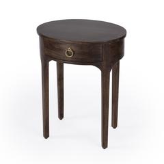 Alinia 1 drawer End Table, Dark Brown