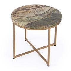 Giovanniya Marble Side Table, Gold